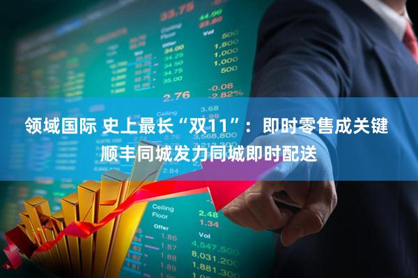 领域国际 史上最长“双11”：即时零售成关键 顺丰同城发力同城即时配送